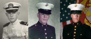 Cpt. Farley Peechatka (Navy, 26 yrs), SSgt Robert Phoebus (USMC, 10 years), Sgt. Ryan Phoebus (USMC)